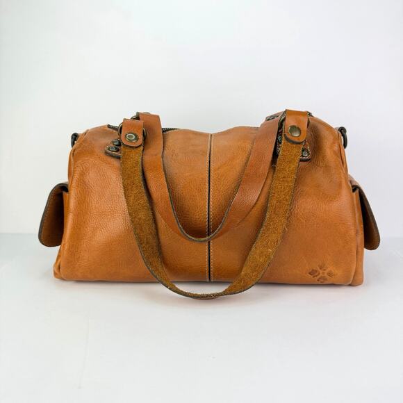 Patricia Nash tan brown leather Slouchy Satchel Hobo shoulder bag purse Boho - Picture 1 of 13